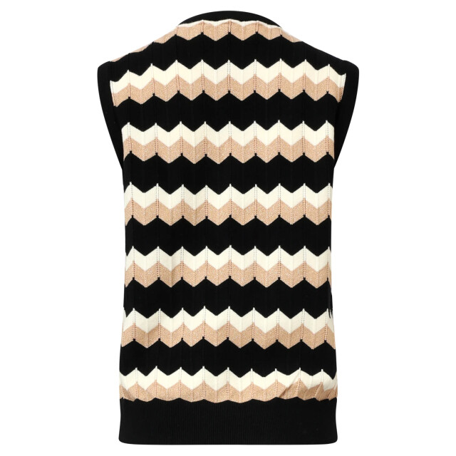 Smashed Lemon Zigzag top in zwarten zand – mouwloze gebreide spencer | 8720331371168 large