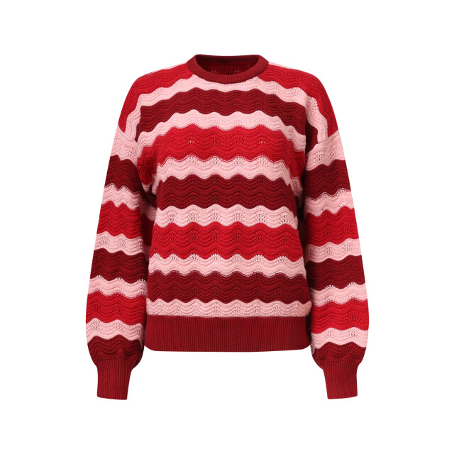 Smashed Lemon Damesgebreide top zand met golfpatroon pofm... | 8720331371564 large