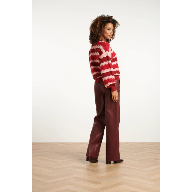 Smashed Lemon Damesgebreide top zand met golfpatroon pofm... | 8720331371564 large