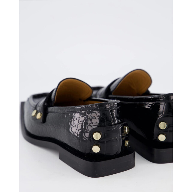 Ganni Dames black croco loafers S3014-099 large