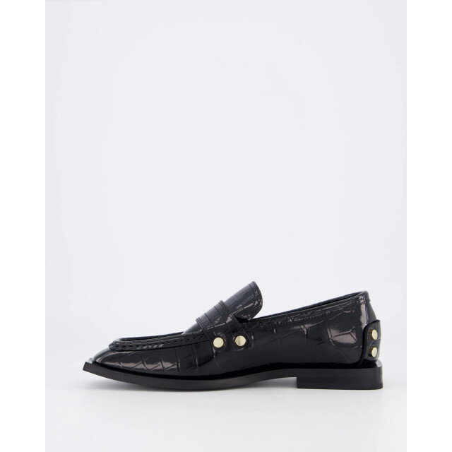 Ganni Dames black croco loafers S3014-099 large