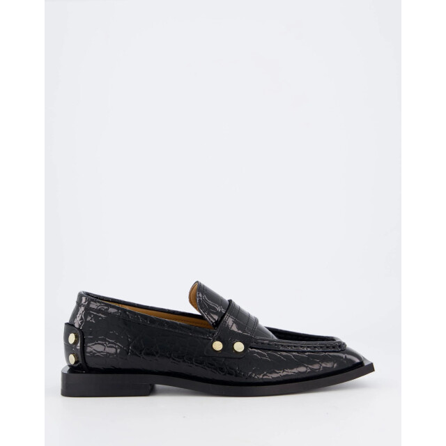 Ganni Dames black croco loafers S3014-099 large