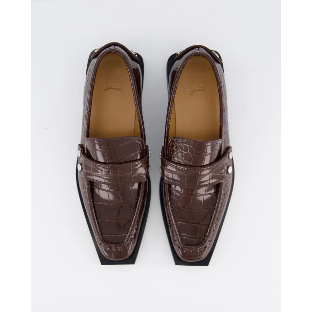 Ganni Dames brown croco loafers S3116-890 large