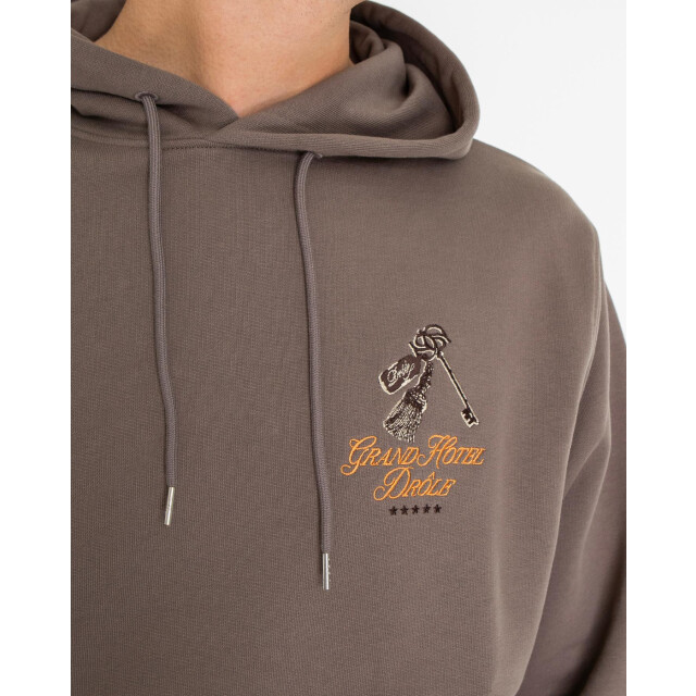 Drole De Monsieur Heren grand hôtel hoodie H-HO184-CO127-Taupe large