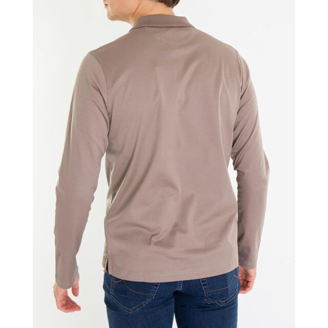 Pal Zileri Heren half zip polo 9B3MJG205-Brown large