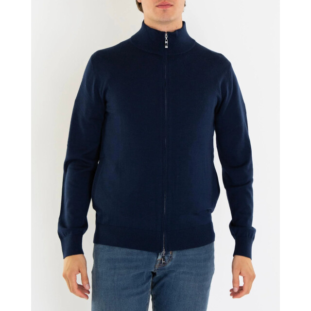 Pal Zileri Heren knitted cardigan 9B3M0M333E-Navy large