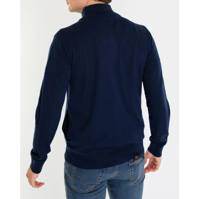 Pal Zileri Heren knitted cardigan 9B3M0M333E-Navy large