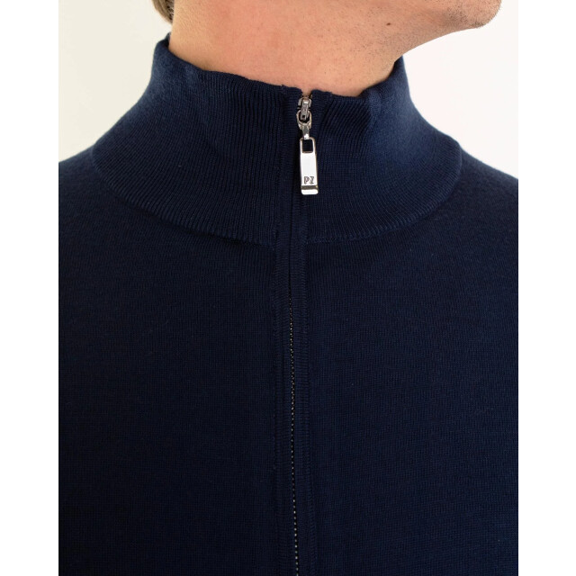 Pal Zileri Heren knitted cardigan 9B3M0M333E-Navy large