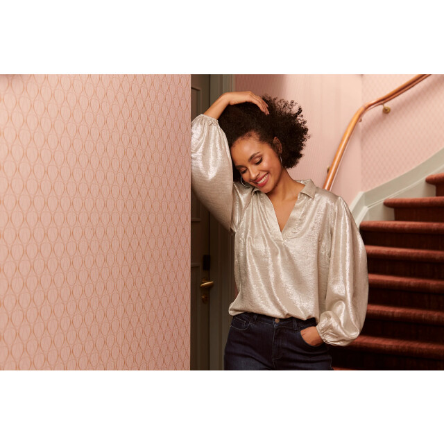 Smashed Lemon Damesglanzende top met trendy losvallende p... | 8720331383680 large