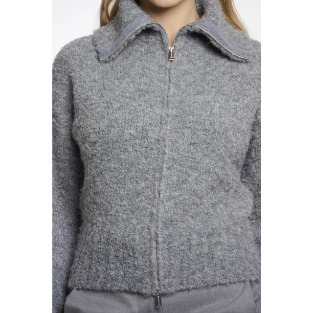 Rino & Pelle Boi.5002512 rino en pelle cardigan with zipper closure grey Boi.5002512 Grey large