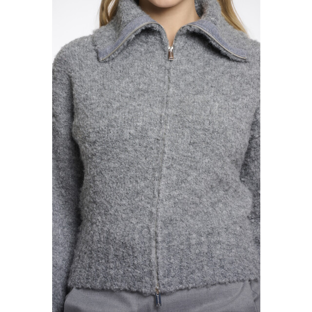 Rino & Pelle Boi.5002512 rino en pelle cardigan with zipper closure grey Boi.5002512 Grey large