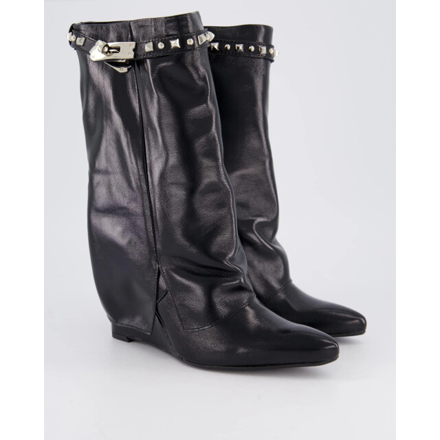 Gibaldi Dames studded shiny leather wedge ARIA175-Shiny Nero large