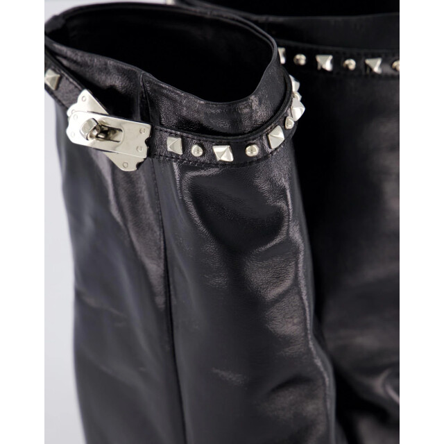 Gibaldi Dames studded shiny leather wedge ARIA175-Shiny Nero large