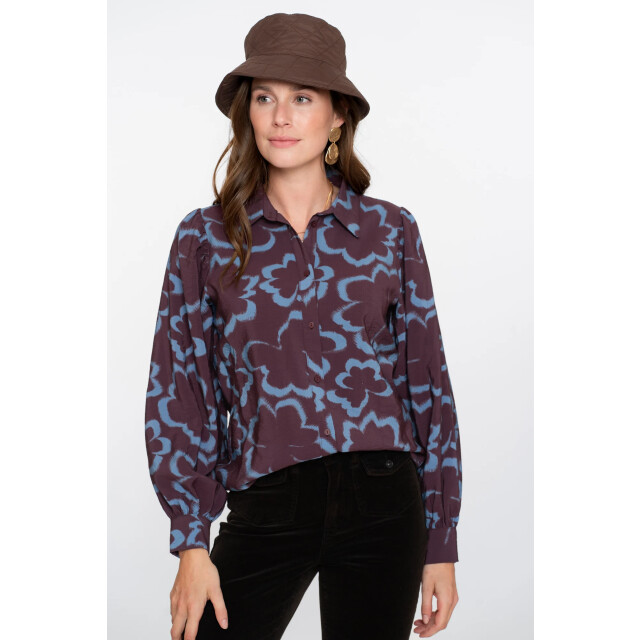 Geisha 53757-20 625 blouse print blue/burgundy 53757-20 625 large