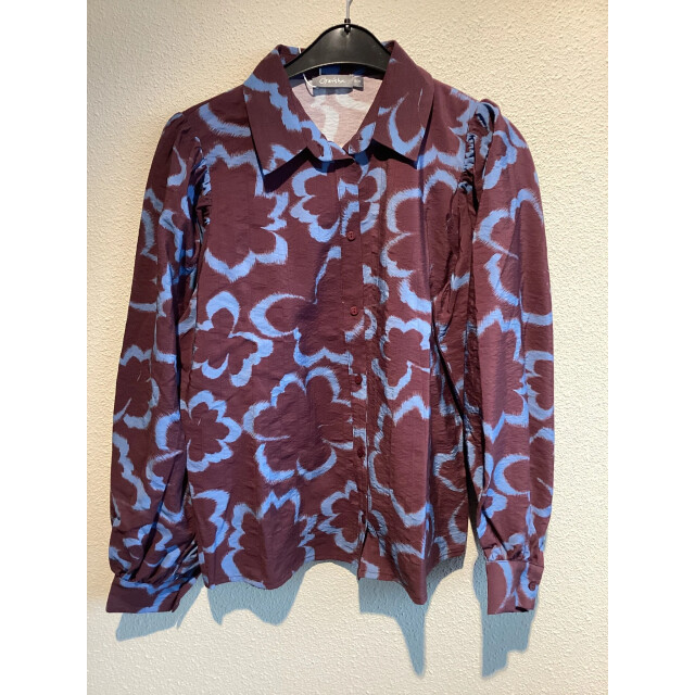 Geisha 53757-20 625 blouse print blue/burgundy 53757-20 625 large