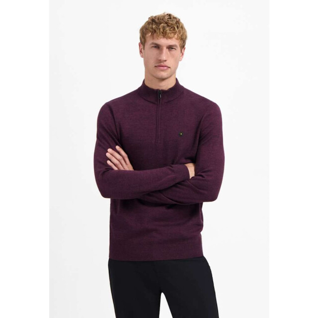 No Excess Pullover half zip 2 coloured melang dark wine 29210885SN-164 large