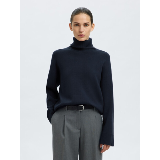 Selected Femme slfkamma ls knit roll neck noos 16094353 dark sapphire 06711.211.0003 large