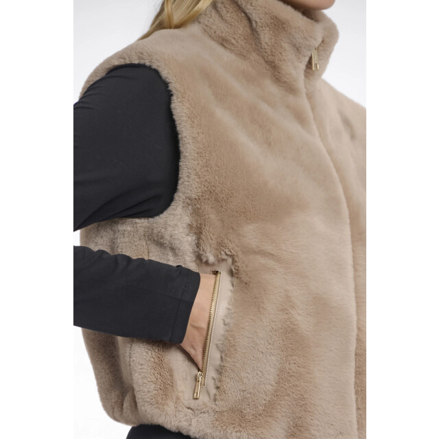 Rino & Pelle Nikki.7002511 rino en pelle short faux fur waistcoat oat Nikki.7002511 Oat large