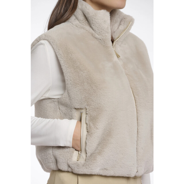 Rino & Pelle Nikki.7002511 rino en pelle short faux fur waistcoat birch Nikki.7002511 Birch large