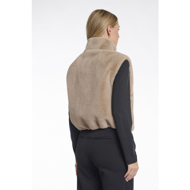 Rino & Pelle Nikki.7002511 rino en pelle short faux fur waistcoat oat Nikki.7002511 Oat large