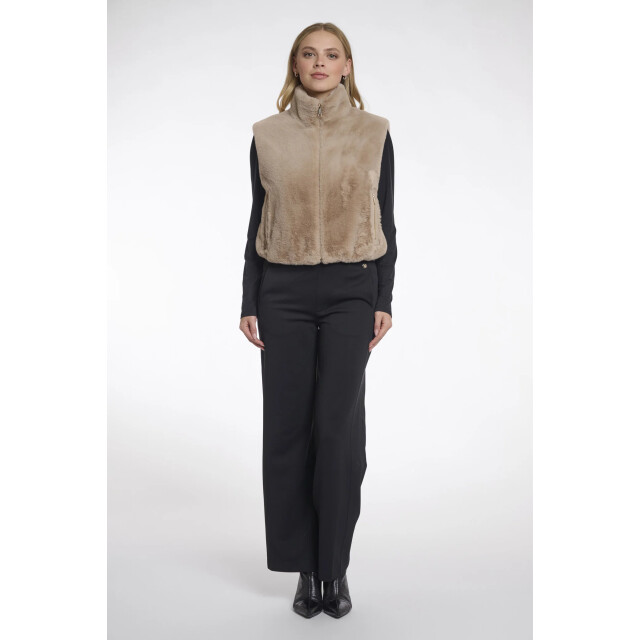 Rino & Pelle Nikki.7002511 rino en pelle short faux fur waistcoat oat Nikki.7002511 Oat large