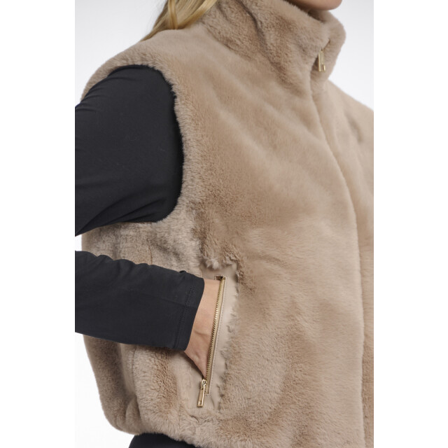 Rino & Pelle Nikki.7002511 rino en pelle short faux fur waistcoat oat Nikki.7002511 Oat large