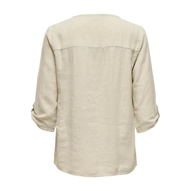 Jacqueline de Yong Say 3/4 linen v-neck top 15317390 large