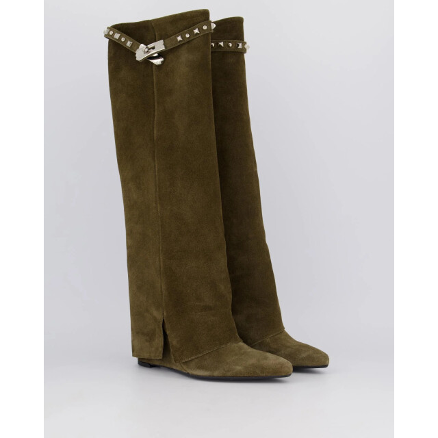 Gibaldi Dames studded leather wedge boot ARIA170-Bruin large