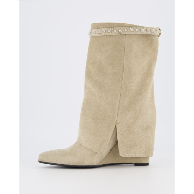 Gibaldi Dames studded suede wedge boot ARIA175-Sabbia large