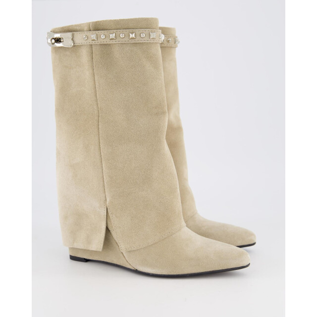 Gibaldi Dames studded suede wedge boot ARIA175-Sabbia large