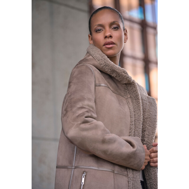 Rino & Pelle Alina.7002511 rino en pelle reversible hooded coat toffee Alina.7002511 Toffee large