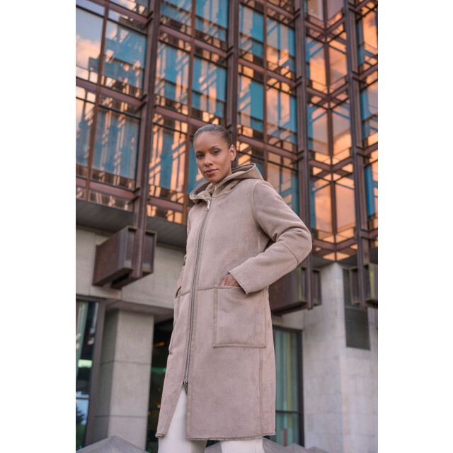 Rino & Pelle Alina.7002511 rino en pelle reversible hooded coat toffee Alina.7002511 Toffee large