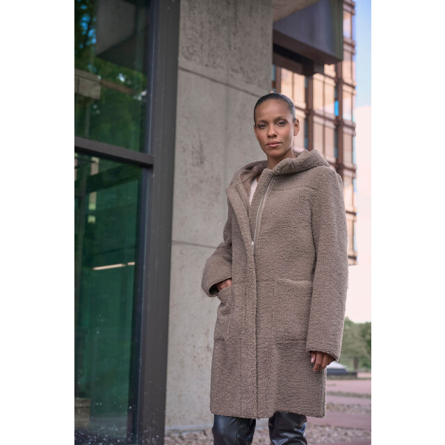 Rino & Pelle Alina.7002511 rino en pelle reversible hooded coat toffee Alina.7002511 Toffee large