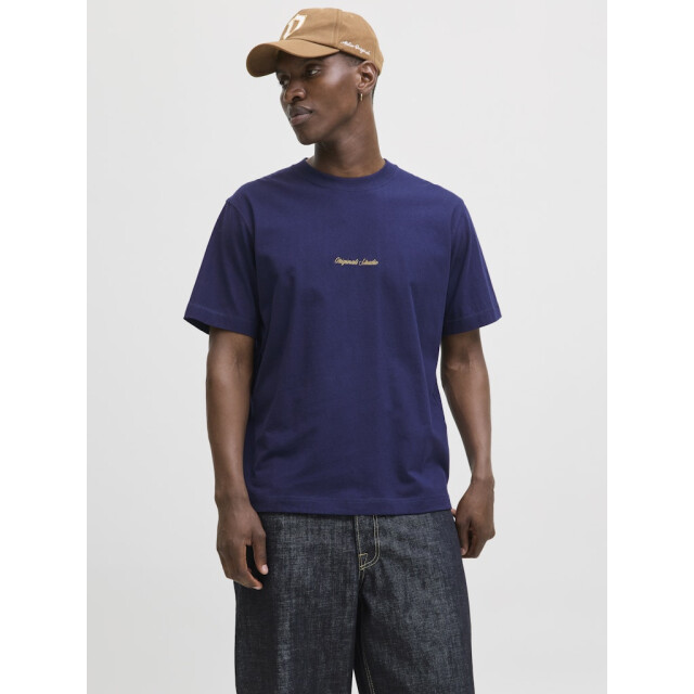 Jack & Jones jornorrebro emb tee ss crew neck no 12282892 ocean cavern 05011.240.0163 large
