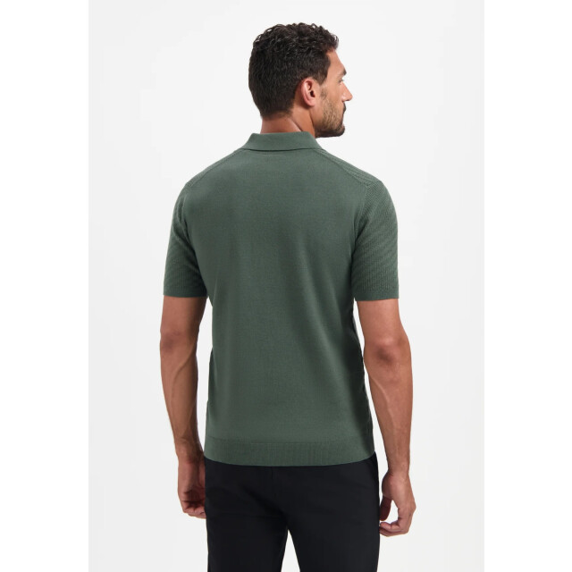 No Excess Pullover short sleeve polo zip soli dark green 29240815-052 large