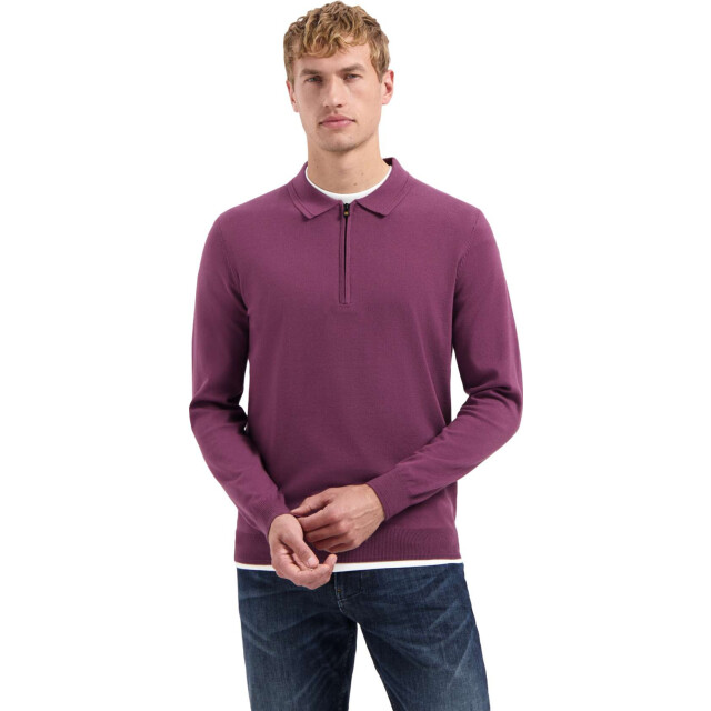 No Excess Pullover polo zip dark wine 29210884SN-164 large