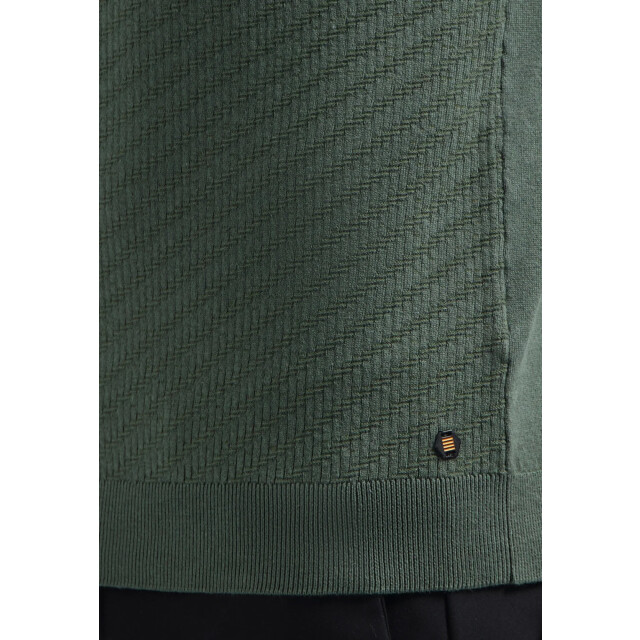 No Excess Pullover short sleeve polo zip soli dark green 29240815-052 large