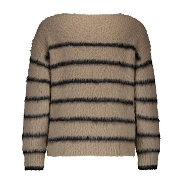 Red Button Sweater srb4616 fuzzy stripe latte/black SRB4616 - Fuzzy stripe - Latte/Black large Red Button Sweater srb4616 fuzzy stripe latte/black SRB4616 - Fuzzy stripe - Latte/Black large