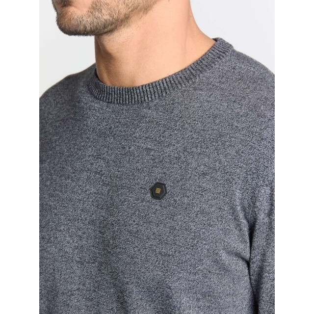 No Excess Pullover crewneck 2 coloured melang dusty blue N2180-138 large