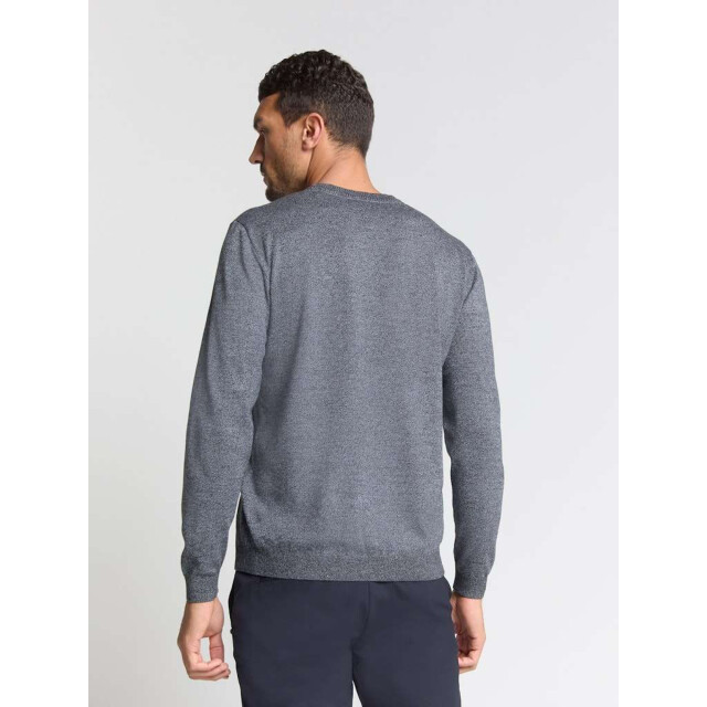 No Excess Pullover crewneck 2 coloured melang dusty blue N2180-138 large