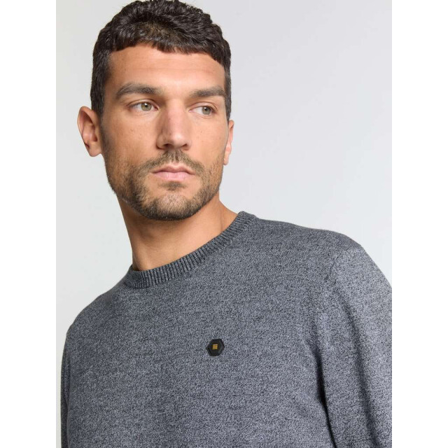 No Excess Pullover crewneck 2 coloured melang dusty blue N2180-138 large