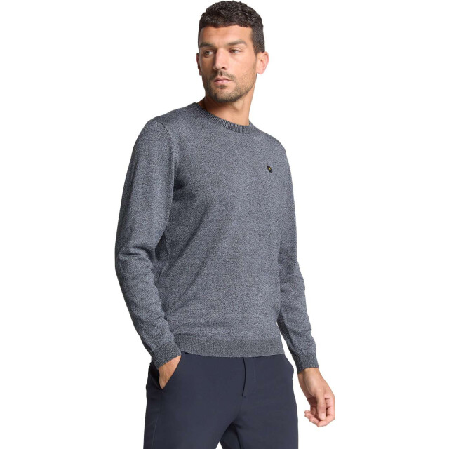 No Excess Pullover crewneck 2 coloured melang dusty blue N2180-138 large