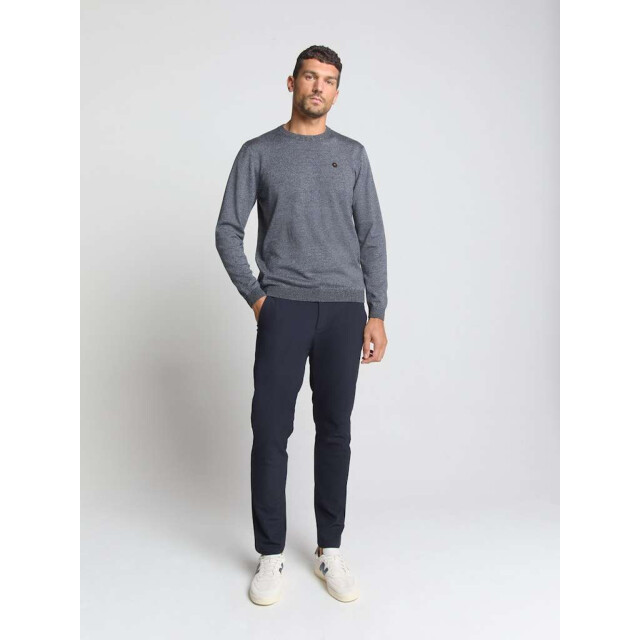 No Excess Pullover crewneck 2 coloured melang dusty blue N2180-138 large