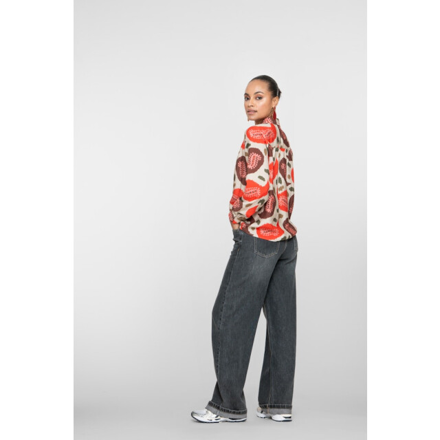 Geisha blouse print 53604-20 450 red/wool white 06615.640.0030 large