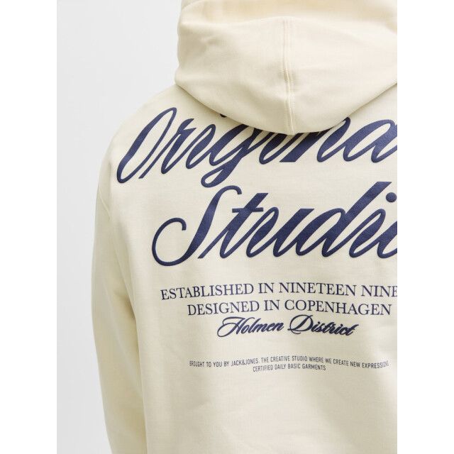 Jack & Jones jornorrebro typo back sweat hood sn 12283054 antique white 05734.112.0016 large