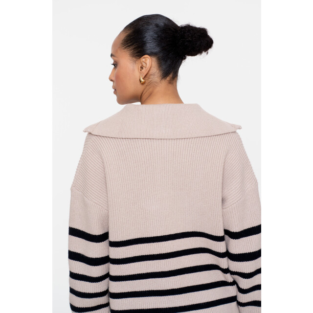 Geisha 54501-10 720 pullover zip striped sand/black 54501-10 720 large