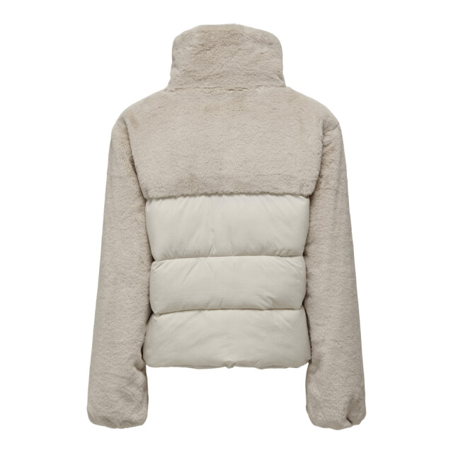 Only Onlwanja fur puffer mix jacket beige 4509.05.0130 large