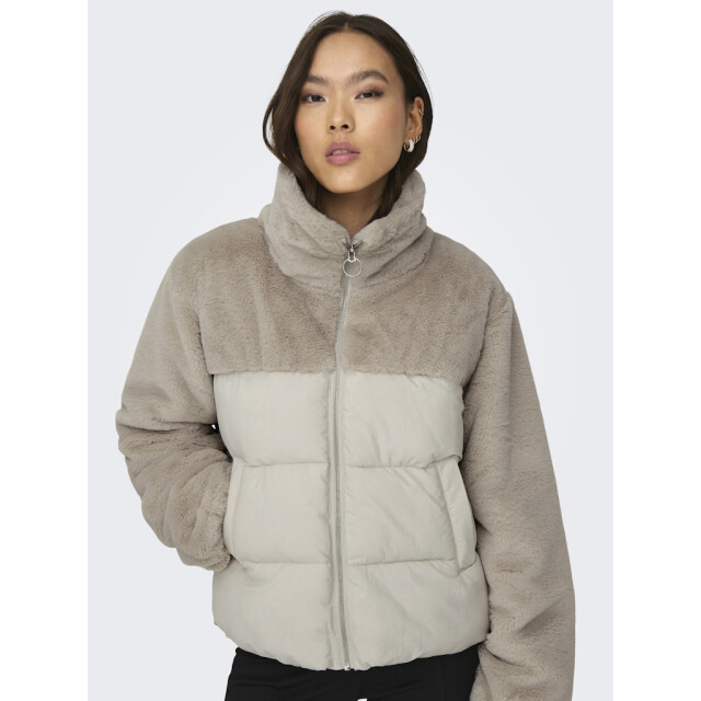 Only Onlwanja fur puffer mix jacket beige 4509.05.0130 large
