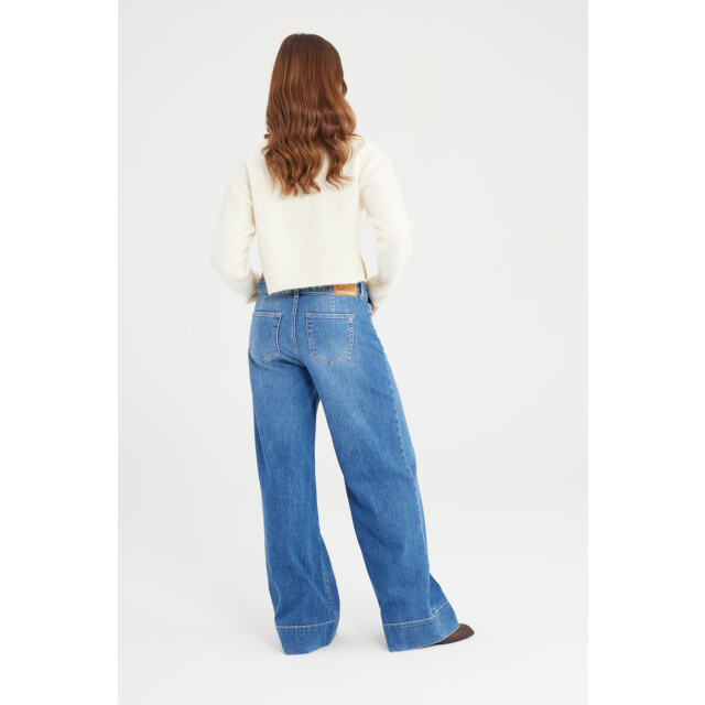 C.O.J. Denim Mid waist wide straight medium blue Layla-114 large