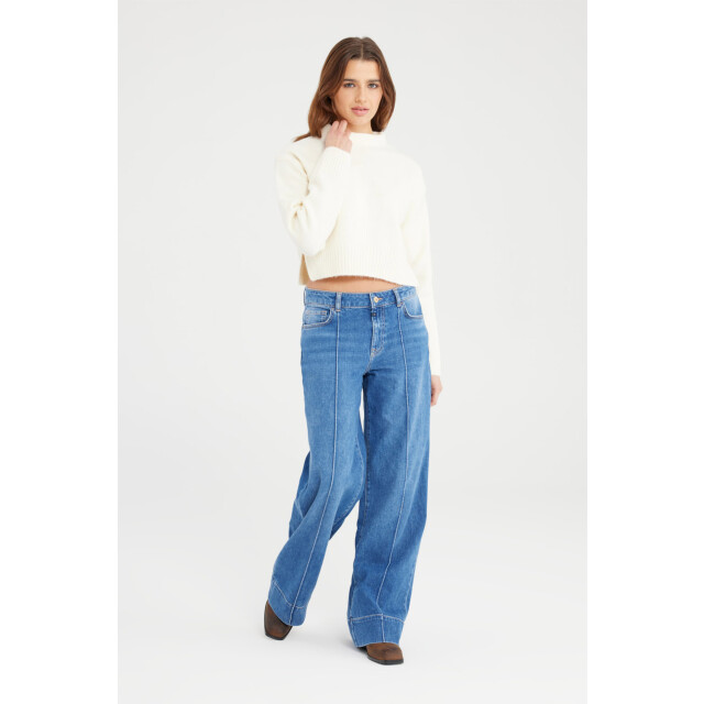 C.O.J. Denim Mid waist wide straight medium blue Layla-114 large